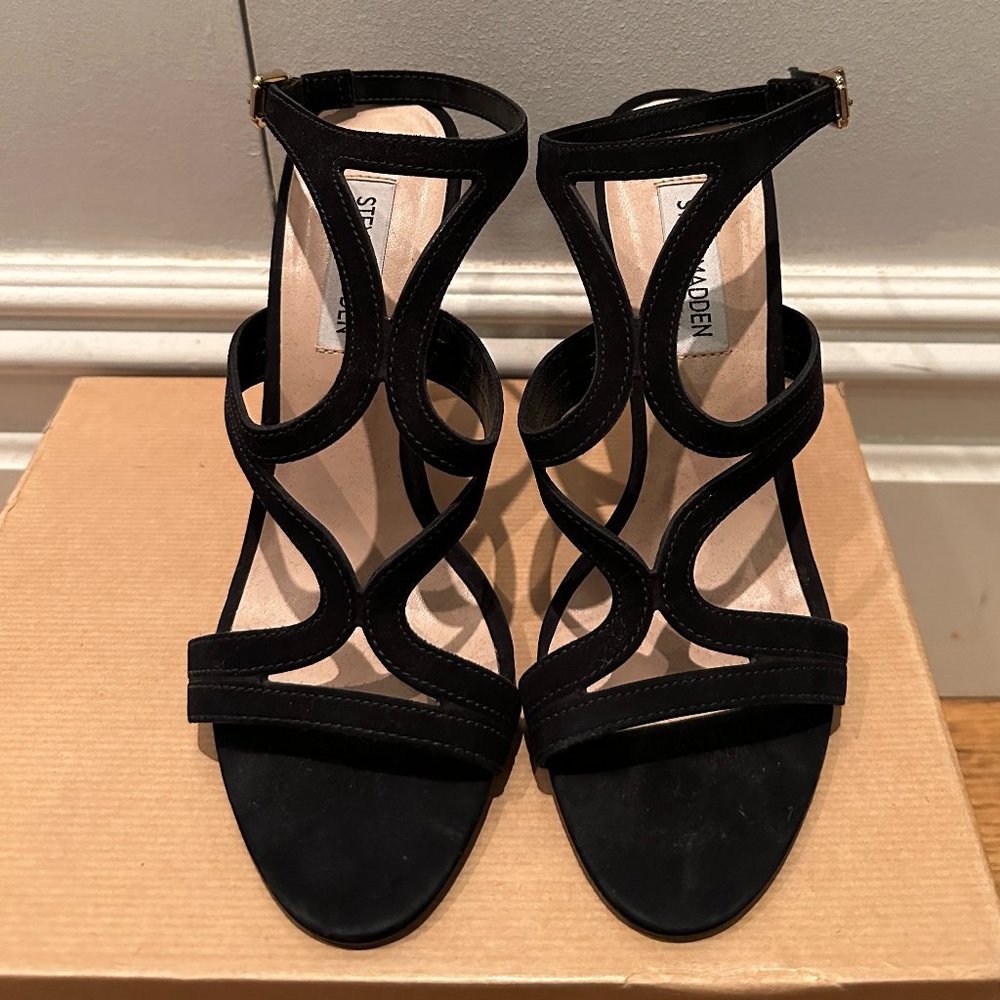 Steve Madden Black Suede Accent Heels